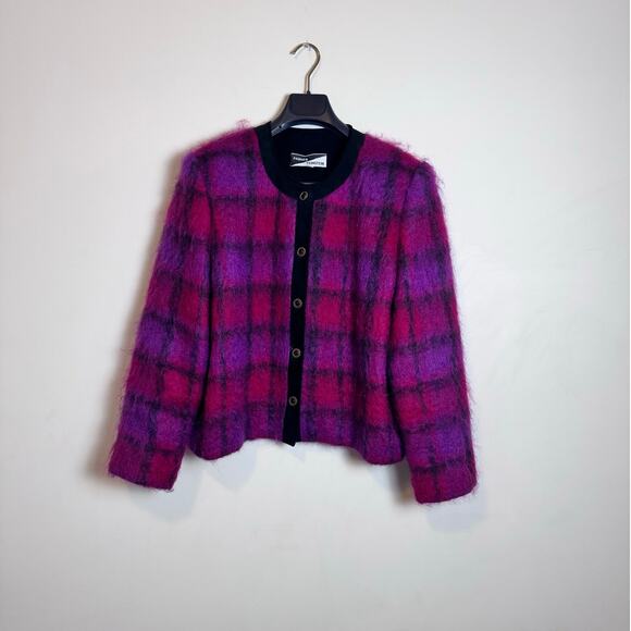 Parnes Feinstein Vintage Mohair and Ultra Suede Jacket - Size 14, XL - Picture 1 of 5